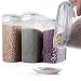 Large Cereal & Dry Food Storage Container, Set of 4 Plastic Storage Containers, Airtight, Leakproof With Locking Lids - Suitable For Cereal, Flour, Sugar, Coffee, Rice, Snacks, Pet Food by TOPODO