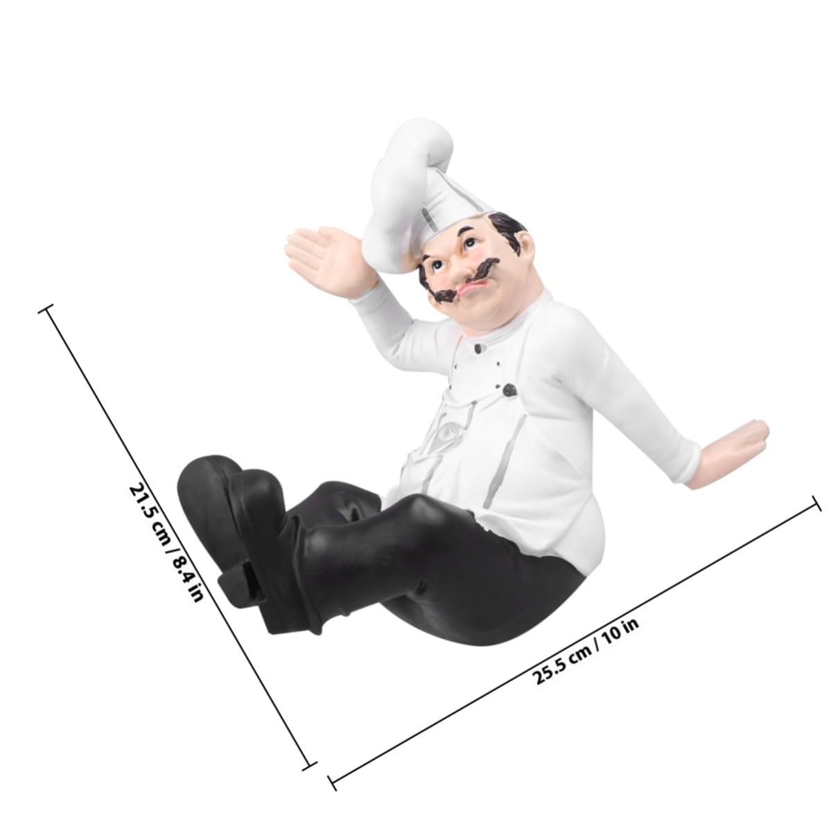 Alasum Statua Chef in Resina Stile Europeo per Cucina e Ristorante, Decorazione da Tavolo Solida e Raffinata, Ornamento Chef per Regalo