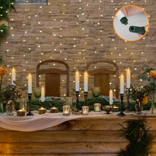 Velas cónicas LED de Navidad con mando pack de 30 para árbol 6