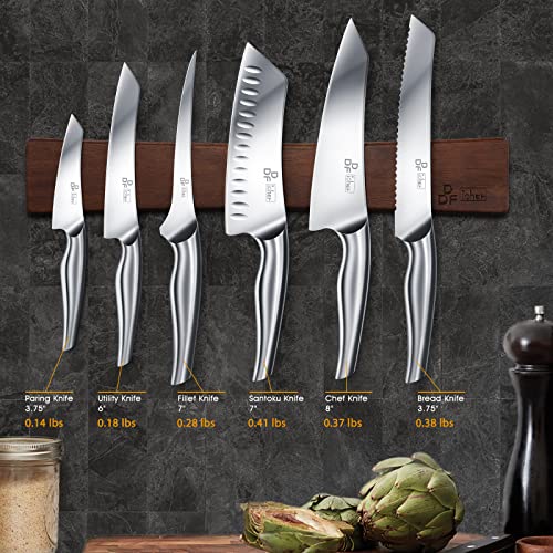Ddf Iohef Knife Set With Knife Strip, 8 Piece Professional Kitchen Knife Set, German High Carbon Stainless Steel Chef Knives Set With Magnetic Knife Holder For Wall #TOP5