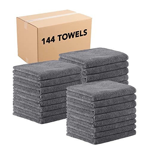 Image of Arkwright Bleach Resistant Salon Towels Bulk - Microfiber Hair Towels, Soft, Absorbent, Quick Dry, Lint Free Spa & Barber Towels for Stylist, Nail Salon & Esthetician, 16 x 27, Grey (Case of 144)