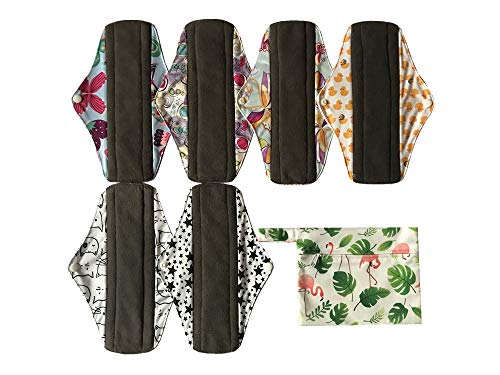 MUMBABY Lot de 1 Mini Sac humide + chiffon en bambou 6 25,4 cm Coupe menstruelle Anthracite Chiffon Bambou Mama/de/réutilisables Serviettes hygiéniques (Minky)