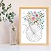 Nacnic Lámina para enmarcar Bicicleta EN Primavera. Poster en Tonos Rosas y turquesas y Verdes. Poster Estilo nordico. Lámina Impresa en Papel 250 Gramos tintas Resistentes. Tamaño A3