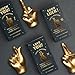 Luckies Golden Middle Finger Lucky Charm | Pocket-Sized Gold Good Luck Token in Elegant Black & Gold Box | Solid Mini Statue | Unique Ring Holder | Novelty Gift Room Decor or Desk Accessory