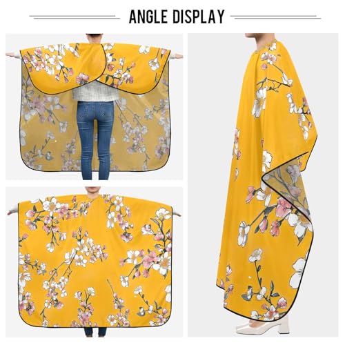 Capa de Corte de Pelo Profesional Impermeable con Diseño Floral Naranja miniatura 5