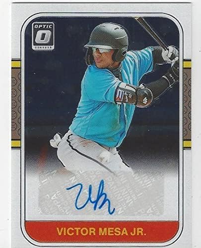 Victor Mesa Autographed Rookie Signatures Collectible Baseball Card - 2021 Panin Optic Baseball Card #RS87-VM (Marlins)