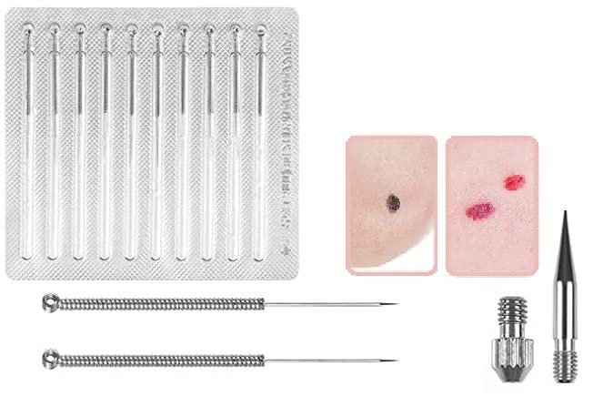 Prague Pack Of 10 Pcs Laser Mole Remover Fine Needles for Skin Tattoo, Freckle & Dark Spot Removal (10 fine needles, 1 hol... - Review, Price and Buying Guide