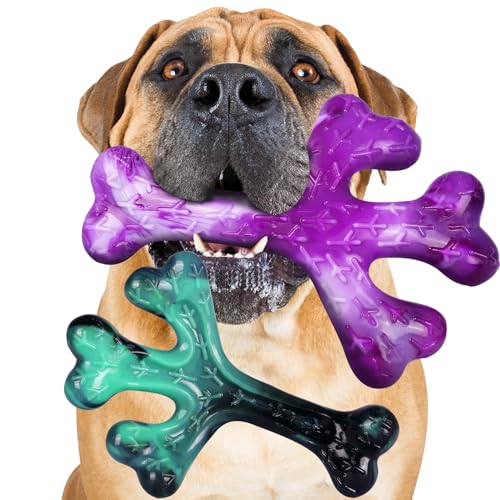 Aggressive Chewers Dog Chew Toys: 2 Pack Tough Dog Toys for Aggressive Chewers Large Breed, Indestructible Dog Toy for Aggressive Chewers