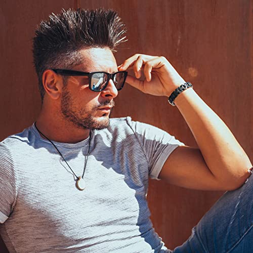 Men's initials bracelet - blue and black double spelling, men's bracelet stainless steel. Elegant and durable with gift box3