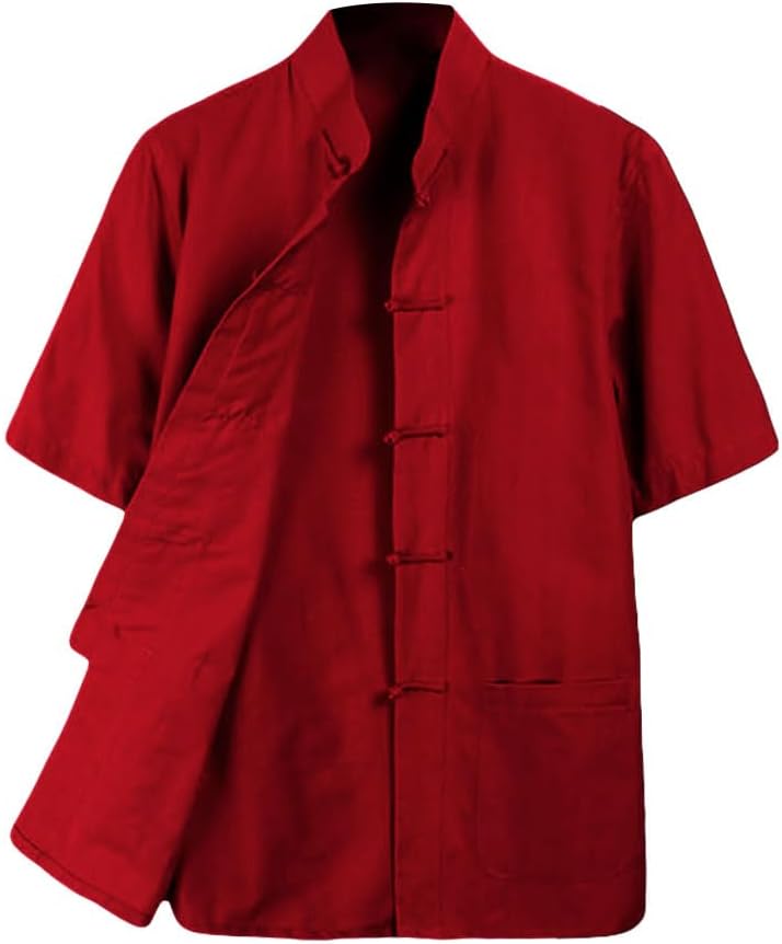 ZooBoo 100% Cotton Short Sleeve Kung Fu Shirt – Traditional Chinese Martial Arts Top for Men & Women