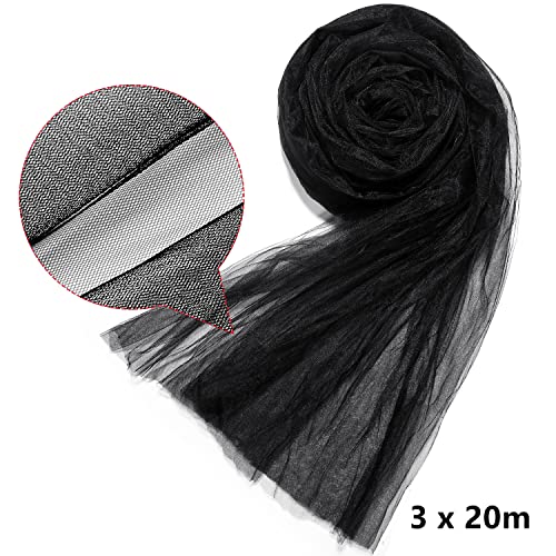 Zonon Insect Mosquito Fly Bird Net Barrier Hunting Blind Plant Protecting Garden Netting (Black, 3 X 20 M) #TOP1