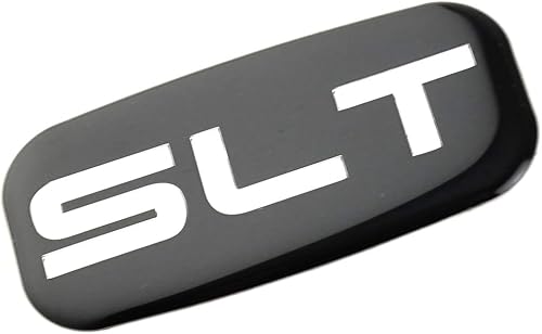 Miniatura 2 de 2 emblemas de cabina SLT 3D de repuesto para pilar de techo de Yukon Suburban Sierra 03 06 (cromo/negro)