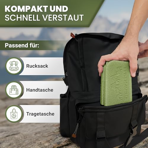 Alpenwert SITZKISSEN Outdoor Faltbar [2er Set] - Wasserdicht und Wetterfest, Ideal für Wandern, Picknick und Unterwegs, Leicht & Kompakt – Ansicht 4