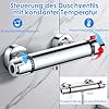 SternSinn® Termostatisk Duschmixer, 150mm Väggmonterad Duschblandarstång med 38 °C Säkerhetsknapp, Krom Termostatisk Duschblandare, Perfekt för Barn och Seniorer, Perfekt för Badrumsförbättringar #3