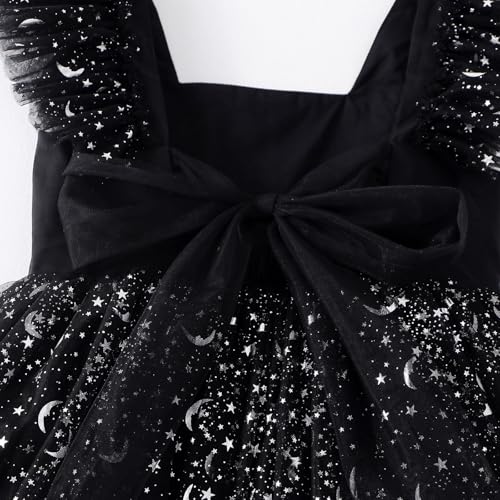 Image of Tutu.kk Toddler Girls Vintage Party Dress Ruffled Sleeve A-Line Tulle Flower Girl Dresses for Wedding,Birthday
