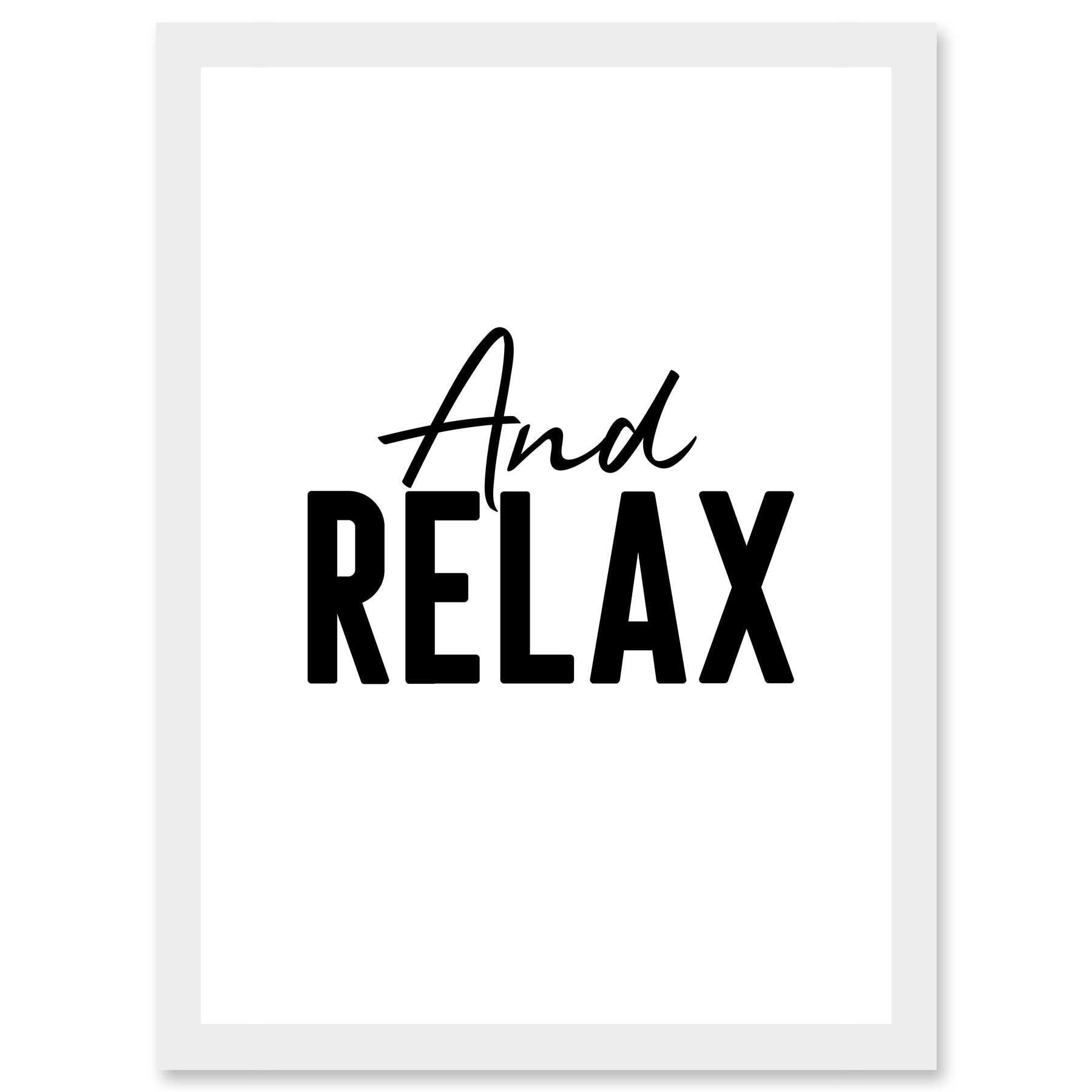 Wee Blue Coo And Relax Typography Artwork Framed Wall Art Print A4