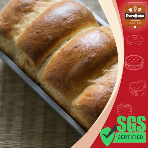 Image of PureBake Bread Loaf Pan for Baking, Pack of 2, Rectangular Tin for Making Bread Loaf & Cakes, Non Stick, Carbon Steel Mould, Premium SGS Certified