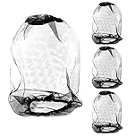 4 PCS Midge Head Net, Nylon Mosquito Head Protecting Net, Fine Mesh Insect Netting, Face Neck Netting Cover for Outdoor, Hiking, Camping, Climbing, Walking - Black