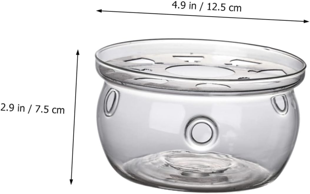 Cabilock 2pcs Glass Tea Warmer Practical High Borosilicate Tea Heater for Teapots and Milk Safe Ventilation Smooth Surface for Home and Use