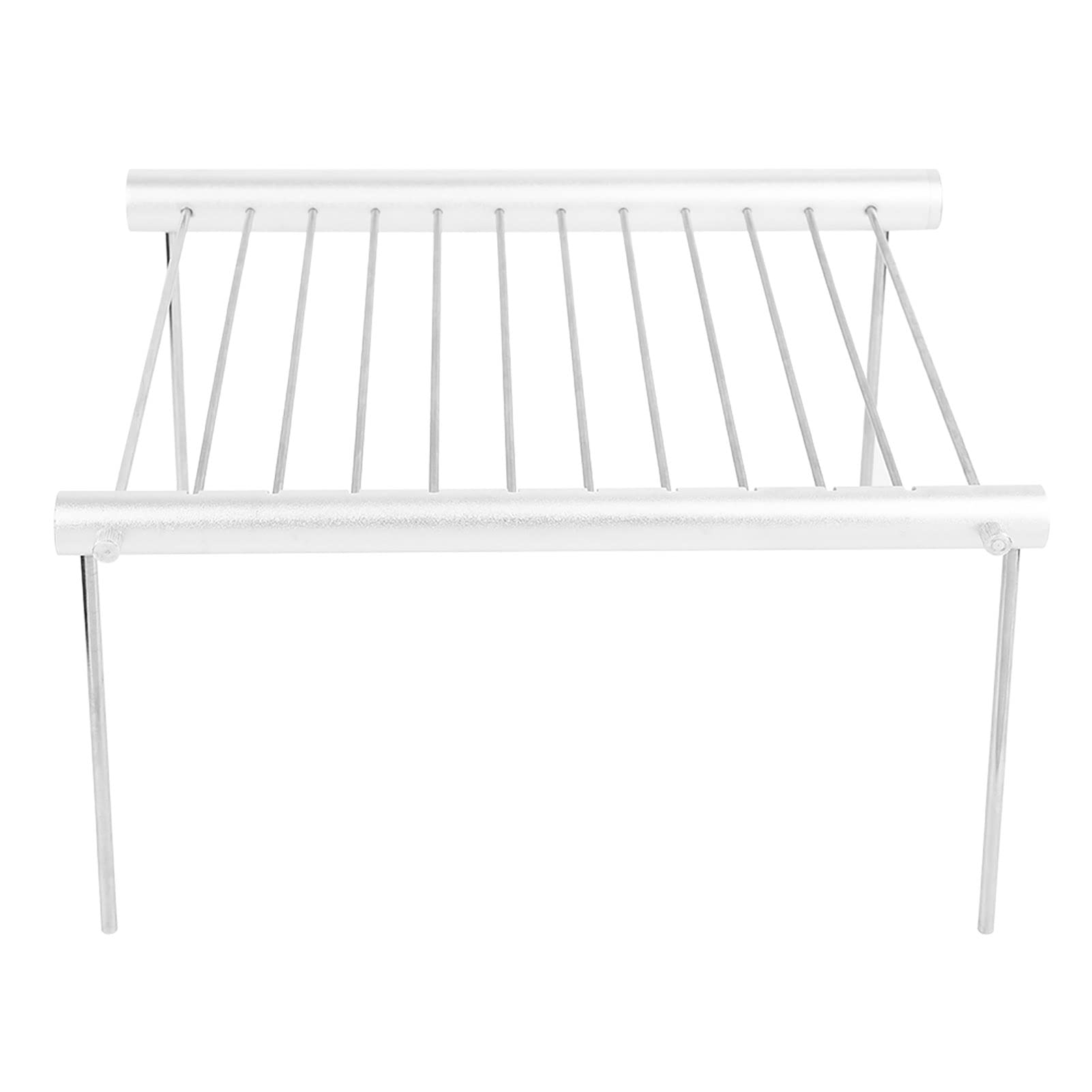 SIXRUN Griglia in Acciaio Inossidabile, Griglia a Carbone Pieghevole da 12 Pollici da Campeggio Portatile con Contenitore per Tubi, Montaggio Facile, Design Leggero per all'aperto, Picnic,
