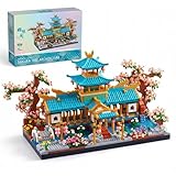 JXRLMB - Juego de microbloques de construcción clásicos chinos de Suzhou Gardens con cerezo Sakura desafiante juego de...