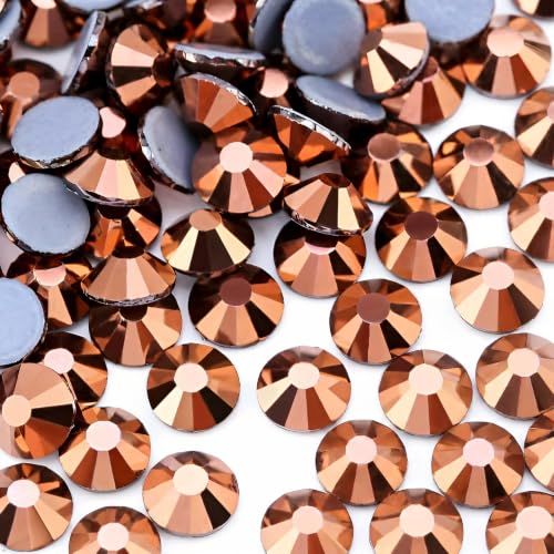 Jollin Hotfix Rhinestones Flatback Crystal Gems 3.2mm SS12, Rose Gold