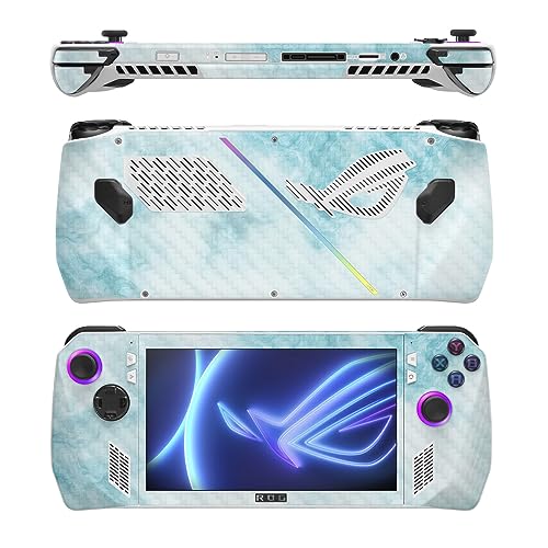 Image of MightySkins Carbon Fiber Skin Compatible with Asus ROG Ally - Blue Marble | Protective, Durable Textured Carbon Fiber Finish | Easy to Apply