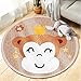ROMDEANK Alfombra para Bebé de Juego Redonda Mono Amarillo Infantil Manta de Juego Antideslizante Lavable, para Dormitorio，salón，para habitación Infantil 160CM