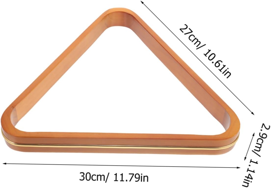2pcs Wooden Billiard Ball Triangle Rack with Gold Trim Durable Pool Table Accessory for Adults Enhances Game Experience for Billiard and Home Use
