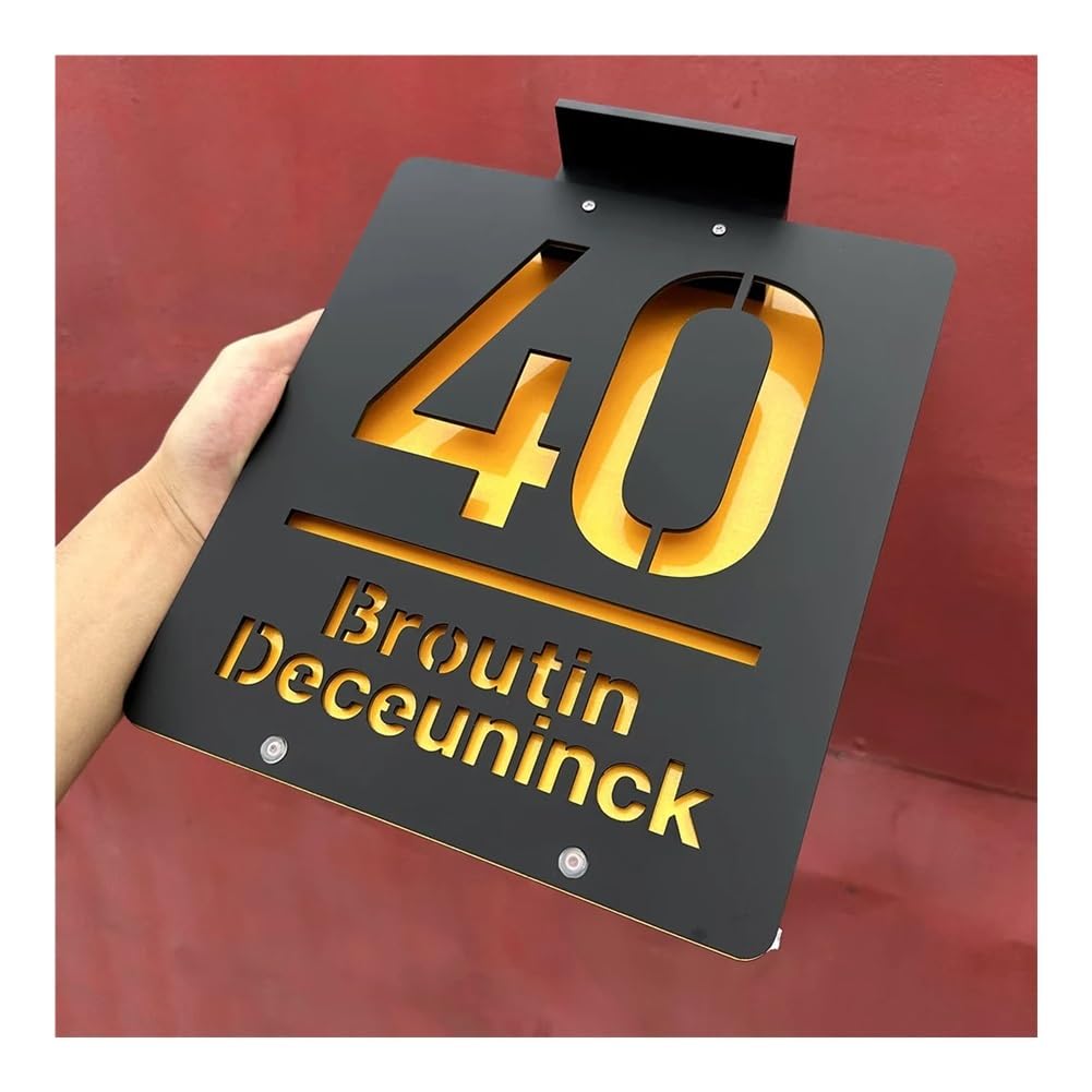 Spersonalizowany zewnętrzny znak domu słonecznego rodzinny adres mieszkalny numer domu znak zewnętrzny LED wycinana laserowo płyta akrylowa do domu (15 x 18 cm)