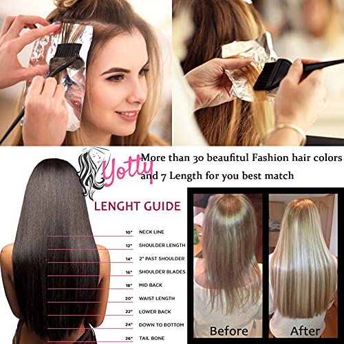 Yotty Hair Extensions Tape In Seamless Skin Weft Remy Human Hair (16Inch 20Pcs 30Gram, Chestnut Brown) #TOP2
