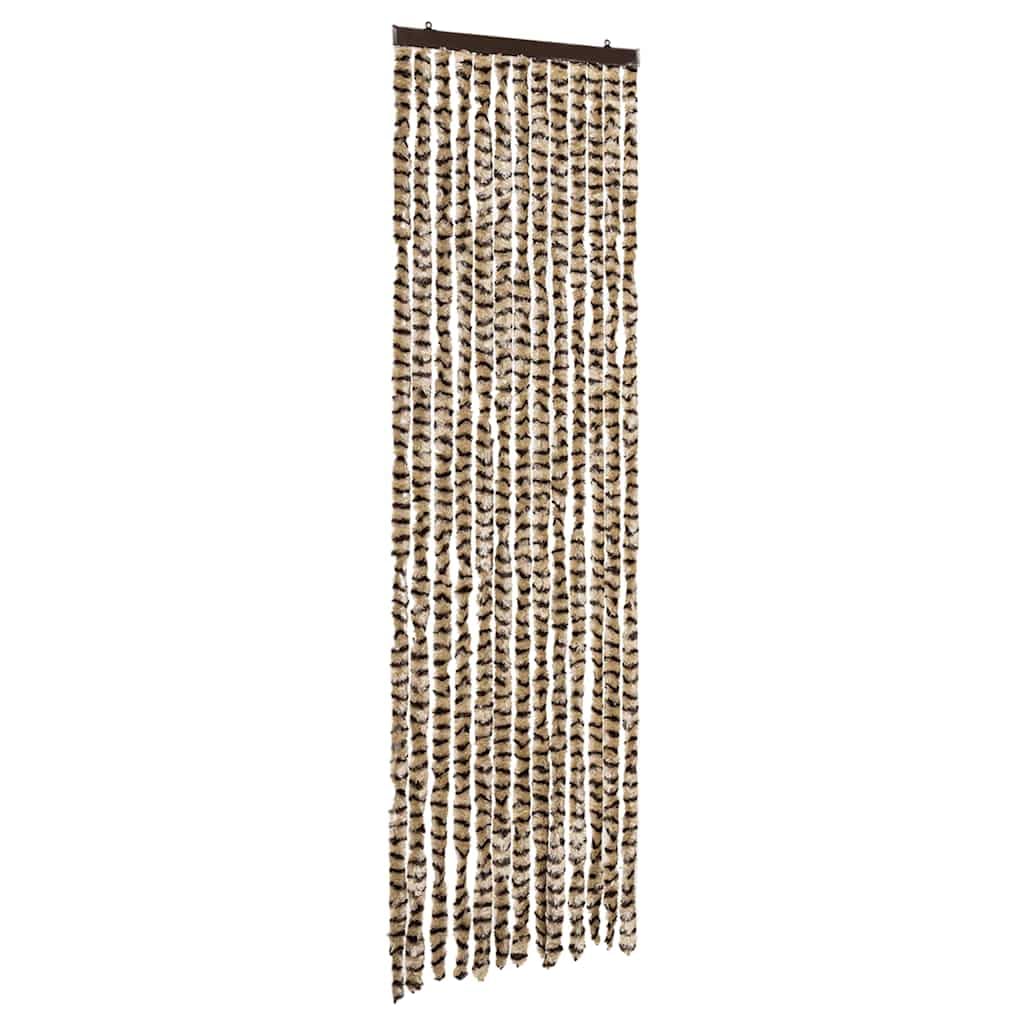 Vidaxl Beige And Brown Insect Curtain Home Decor Doorway Curtain Hanging Fly Insect Bug Mosquito Door Screen Blind Guard 56X185 Cm Chenille