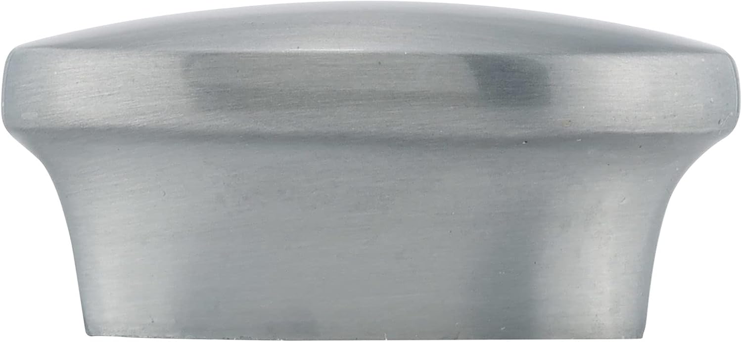 Richelieu Hardware BP73116242 Harlem Collection 1 11/16-inch (43 mm) x 3/4-inch (19 mm) Brushed Pewter Modern Cabinet and Drawer Oval Knob for Kitchen, Bathroom, and Furniture