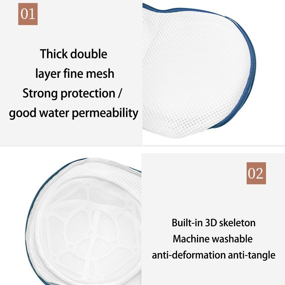 Polyester Mesh Lingerie Washing Bag Anti-deformation Drawstring Easy-clean Fine-hole Delicate Bra Wash Laundry Bag(Blue)