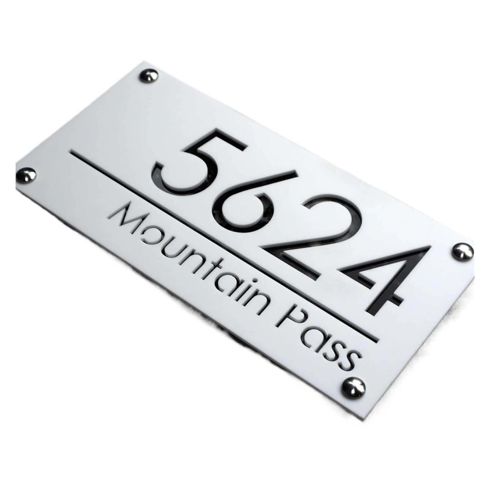 Targa Con Numeri Civici Esterni Di Grandi Dimensioni. Numero Civico Moderno. Stradale In Acrilico Taglio 3D(White black,18x35cm(7x13.8in))