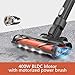 Womow Cordless Vacuum Cleaner, 25Kpa 400W Digital Motor Powerful Stick Vacuum, Rechargeable Battery Powered Pet Hair Vacuum, Portable 2 in 1 Handheld Vacuum Cleaner for Hard Floor Stairs Car, W20
