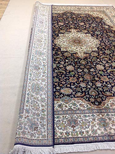 G Moni Sonne Reine Natur Seide Orientteppich Kaschmir 337 X 246 handgeknüpft – Bild 6
