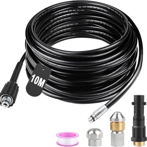 MoSundi Manguera de limpieza de drenaje de alta presión de 10 m, 180 bar con adaptador para Kärcher K2-K7 Kit de desatascamiento de tuberías
