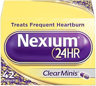 Nexium 24HR ClearMinis Acid Reducer Heartburn Relief Delayed Release Capsules For All-Day And All-Night Protection From Frequent Heartburn, Heartburn Medicine With Esomeprazole Magnesium - 42 Count