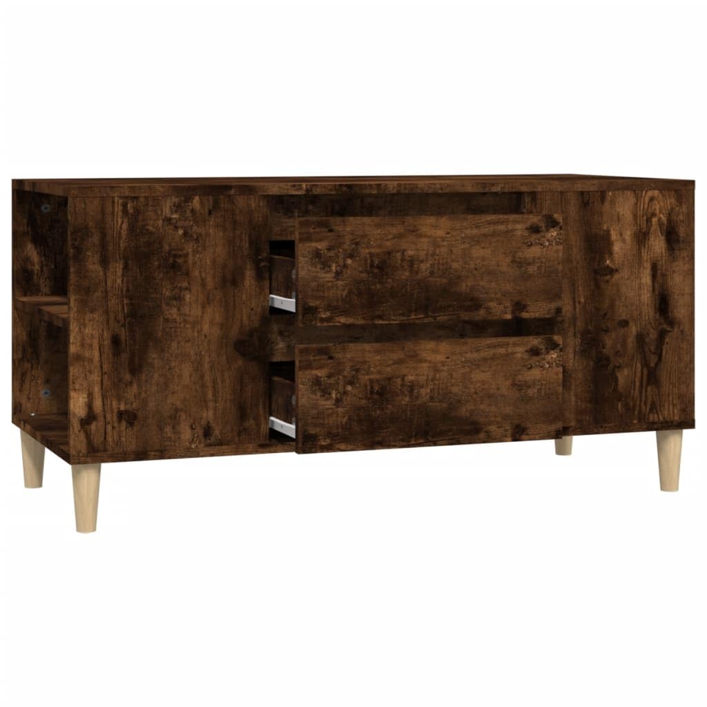 Mobile per TV, 102 x 44,5 x 50 cm, in legno di rovere affumicato