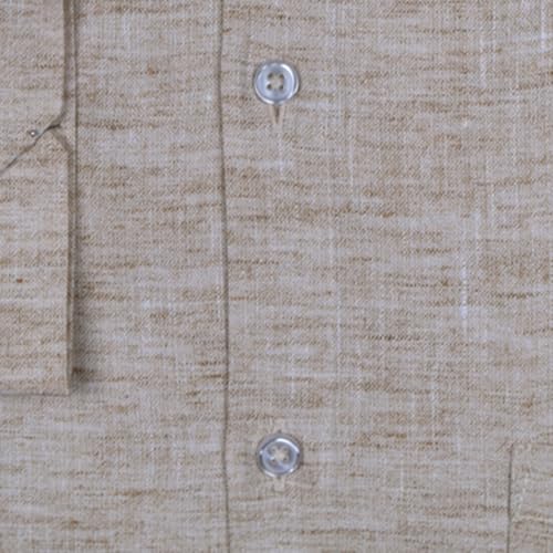 Image of ACCOX Men's Breathable Cotton Linen Long Sleeves Plain Regular Fit Shirt (GCR536)