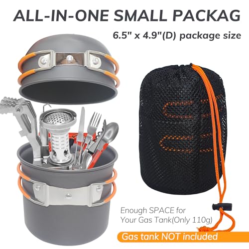 Set de Cocina para Camping KVNIFHS Outdoor Boiler con Estufa Mini y Cuchillo Seahorse miniatura 6