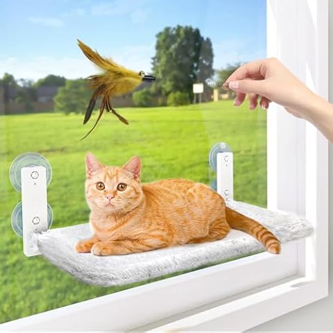 XHDA Foldable Cat Window Bed with Suction Cups Cover