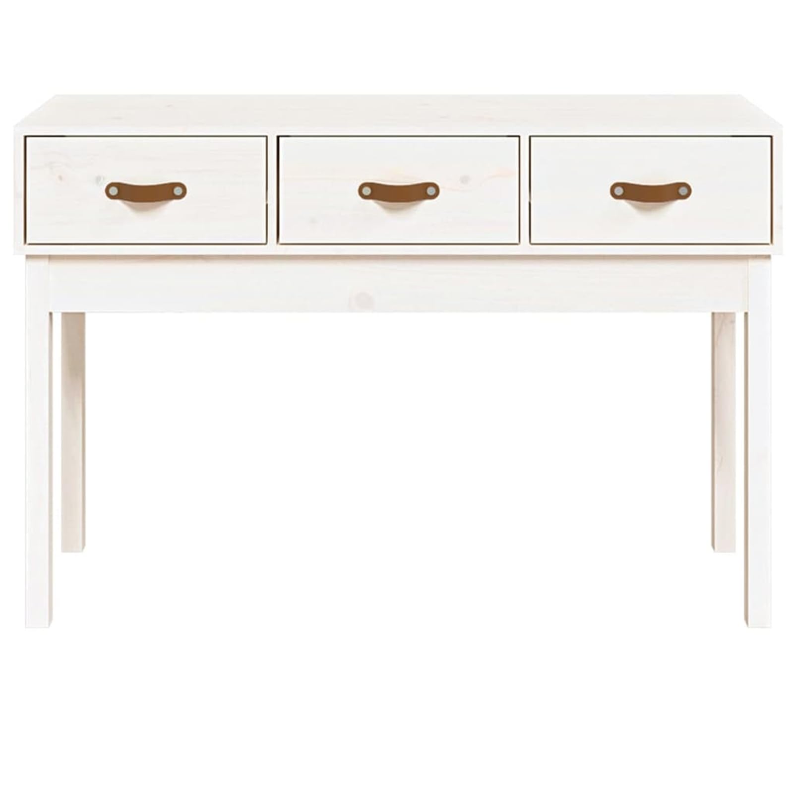 Homgoday Mesa Consola de Madera Maciza de Pino Blanco 114x40x75 cm Mesas auxiliares de salón,Mesa Consola Recibidor Mueble de Entrada Estrecha Clásica