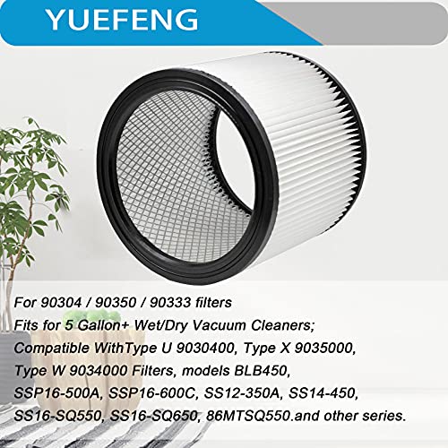 Yuefeng Filter Replacement Compatible With Shop Vac Vacuums 90304 90350 90333 Wet Dry Vac, For Most 5 Gallon And Above Vacuum, 2 Pack #TOP1