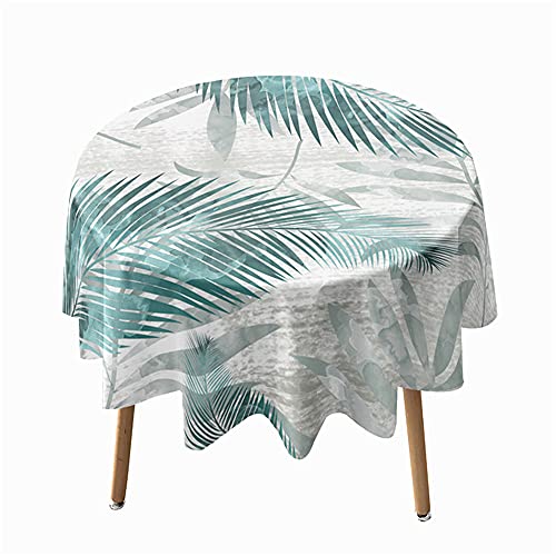 Nappe ronde en feuilles imprimées lavable et imperméable en polyester pour table de 100cm - 8
