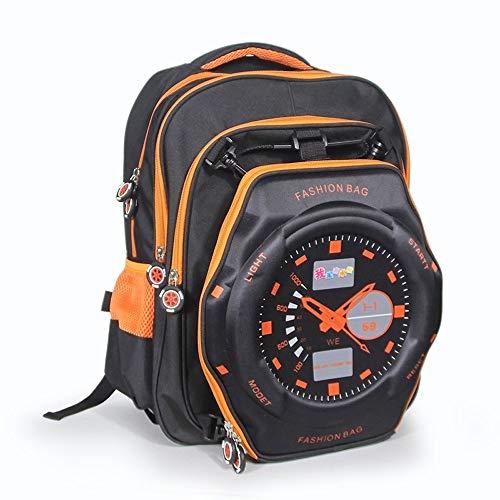 HXZB Estudiantes de Primaria 3D Bolsa de Reloj de Gran Capacidad Creativa Multi-Bolsa Hombro Boy Mochila