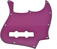 Vista 22 de KAISH 4 String J Bass Style Pickguard Bass Pick Guard Scratch Plate para USA/México Jazz J Bass Negro/Blanco Grid