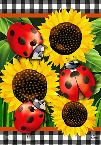 Ladybugs And Sunflowers Summer Garden Flag Floral Everyday 12.5" X 18" Briarwood Lane #TOP1
