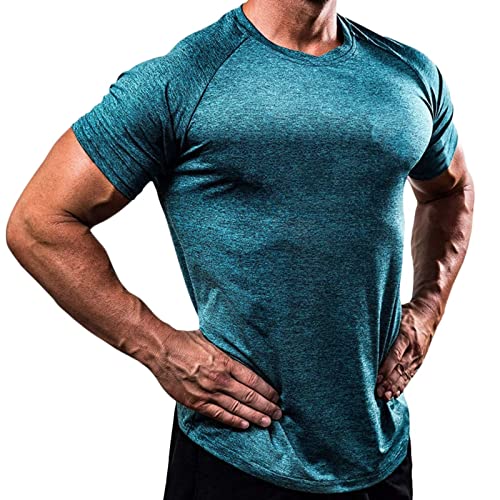 ZMNKH T Shirts Men Breathable Sport Shirts Men Cool Dry Running Tops Short Sleeve Gym Tops Athletic for Men